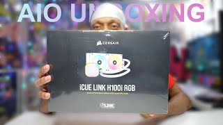 Corsair iCUE LINK H100i 240 AIO Unboxing [upl. by Alracal]