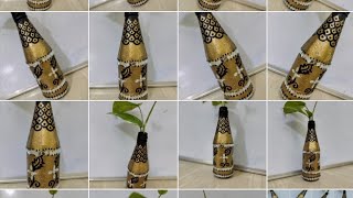 DIY Bottle Art Simple and beautiful Bottle Art Quick and Easy Bottle Art Amazing bottle art [upl. by Llerdnad120]