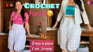 Falda a crochet en Punto Alpino💐🌺invitad hacerla 👍 [upl. by Neelahs]