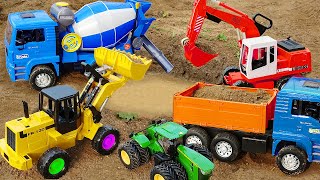 Car Toys Dump Truck Fire Truck  Construction Vehicles in the Sand [upl. by Selda194]