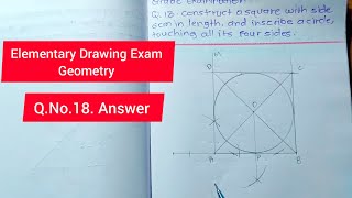 Elementary Drawing Exam Geometry question No 18  Answer in English  Ashwin3darts [upl. by Wyck]