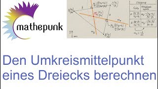 Den Umkreismittelpunkt eines Dreiecks berechnen [upl. by Eniluj]