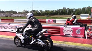 Aprilia RSV4 vs Ducati Panigale 1199 14 Mile Drag Races [upl. by Weaks]