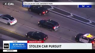 Live Police Chase of a Stolen Mercedes in LA [upl. by Llecrup]