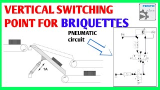 Vertical Switching Point For Briquettes  Pneumatic circuit design and simulation  Using FluidSim [upl. by Nagad]