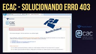 ERRO 403 ECAC  COMO SOLUCIONAR [upl. by Eresed383]