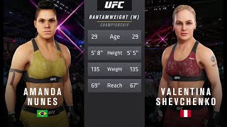 AMANDA NUNES VS VALENTINA SHEVCHENKO UFC [upl. by Etnovad98]