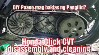 DIY Paano Mag baklas ng Pangilid CVT Disassembly and Cleaning Honda Click 125 [upl. by Fredella]