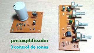 Cómo Hacer Preamplificador Con 3 Tonos 4558 [upl. by Durwin896]