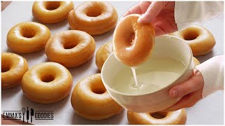 The SOFTEST NOKnead  NOMixer GLAZED DONUTS  Yeast Donuts Better than Krispy Kreme [upl. by Haela]