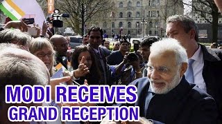 PM Modi receives grand welcome at Maritim Grand Hotel in Hannover Germany [upl. by Foulk]