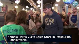 Kamala Harris Visits Spice Store In Pittsburgh Pennsylvania [upl. by Htirehc]