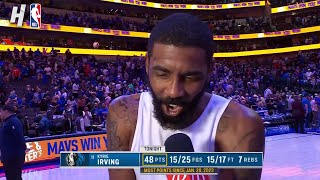 Kyrie Irving talks 48pt performance amp win vs Rockets Postgame Interview [upl. by Buff]