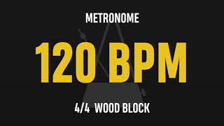 120 BPM 44  Best Metronome Sound  Wood block [upl. by Lamont]