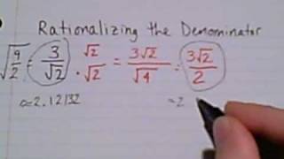 Radicals  Rationalizing the Denominator Part 1 [upl. by Llerryt]