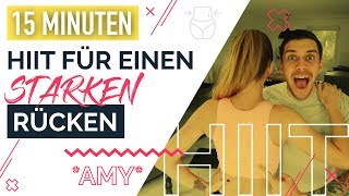 HIIT mit super Bauch und Rückenübungen – 15 für zu Hause  AMY  Muskelaufbau  Fettverbrennung [upl. by Triley]