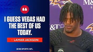 Lamar Jackson on giving up a 10point lead vs Raiders falling to 02  Press Conference [upl. by Ynnaj644]