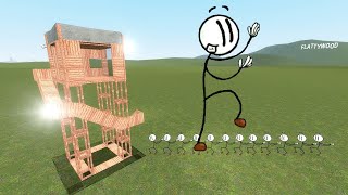 Stickmin Vs Towers In Garrys Mod [upl. by Koller]