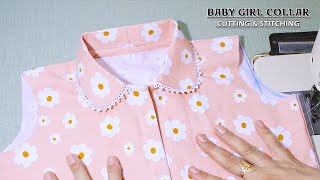 Perfect Baby Collar Cutting And Stitching  How To Cut And Stitch Baby Collar Easily [upl. by Ecitnirp931]