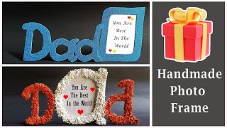 2 Fathers day gift ideas Homemade  Wall Hanging Photo Frame for Dad [upl. by Leidba]