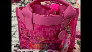 What’s in my Large Pink Juicy Couture Tote Bag w lots of Barbie [upl. by Bilicki976]