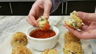 Baked Cheesy Mushroom Arancini Rice Balls [upl. by Schaffel490]