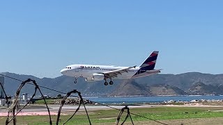 Landing Takeoff at Santos Dumont Airport LATAM AZUL [upl. by Galatea177]