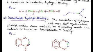 Hydrogen Bonding HBonding Intermolecular Hydrogen Bonding Intramolecular Hydrogen Bonding [upl. by Raddi]