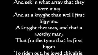 Description of Knight General Prologue to Canterbury Tales in Middle English [upl. by Sitoel]