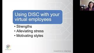 Mini Webinar Using DISC with Virtual Employees [upl. by Tsui]