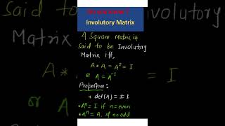 Involutory Matrixjeemaths maths 12thcbse viralvideo viralshorts matrix jee ncert [upl. by Ardnwahs]