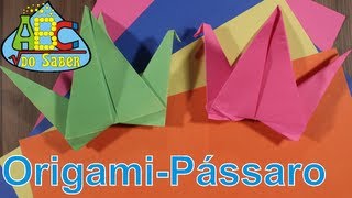 Origami de Passarinho que bate asas Tsuru [upl. by Houlberg]