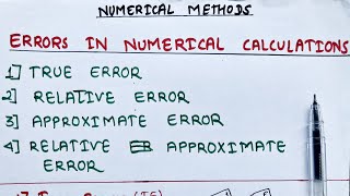 Errors in numerical calculations  Numerical methods [upl. by Sall662]