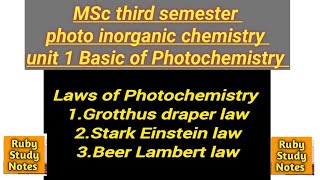 StarkEinstein Law • Laws of Photochemistry • MSc third semester [upl. by Bremble959]