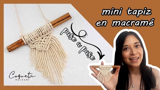 tutorial mini tapiz macrame  PASO A PASO  14 [upl. by Patnode]