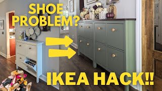 IKEA HACK  HEMNES Cabinet Makeover Double Storage amp Rustic DIY [upl. by Latimer]