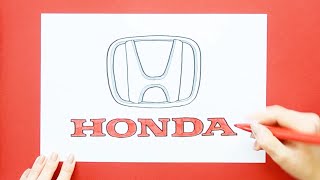 How to draw Honda Logo [upl. by Eadahs840]