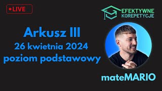 MATURA 2024  Arkusz III poziom podstawowy matematyka  LIVE [upl. by Nohtiek111]