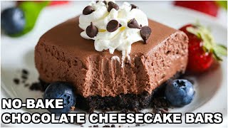 The BEST No Bake Chocolate Cheesecake Bars [upl. by Towill]