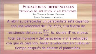 Al abrir su paracaídas un paracaidista está cayendo con una velocidad de 176 fts si la fuerza de r [upl. by Kinny523]