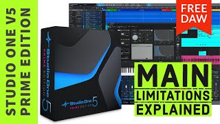 Presonus Studio One V5 Prime Free DAW Limitations Explained [upl. by Takken]