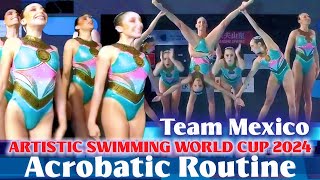 Acrobatic routine  Mexico  Artistic Swimming World Cup 2024 [upl. by Hannahc]