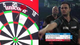 SENSATIONAL GAME Raymond van Barneveld v Joe Cullen  European Darts Grand Prix third round [upl. by Nywroc]