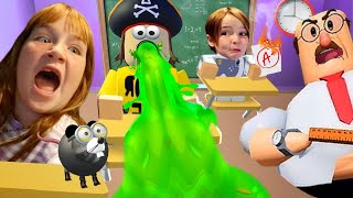 CRAZY SCHOOL with ADLEY and NiKO Naveys First Day of Roblox Class a Student has STiCKER POX [upl. by Christabella479]