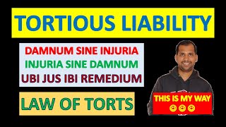 Tortious Liability  Civil WrongCausing InjuryRemedy Damnum Sine Injuria  Injuria Sine Damnum [upl. by Alhan]