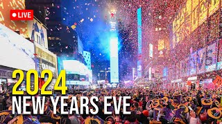 New York City LIVE Times Square New Years Eve 2024 [upl. by Eidnas302]