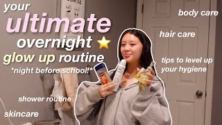 the NIGHT BEFORE THE FIRST DAY OF SCHOOL GLOWUP ROUTINE⭐️🫧  skincare shower hair care [upl. by Amathist]