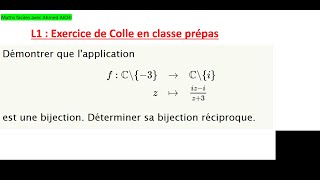 L 1 bijection réciproque  exercice corrigé [upl. by Moazami969]