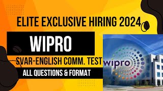 Crack Wipro Elite 2024 Hiring  Complete SVAR English Test Guide  Questions Examples amp Tips [upl. by Etteinotna]