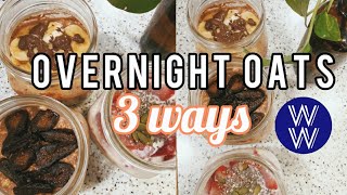 OVERNIGHT OATS 3 WAYS  HEALTHY BREAKFAST WEIGHT WATCHERS RECIPE [upl. by Rriocard]